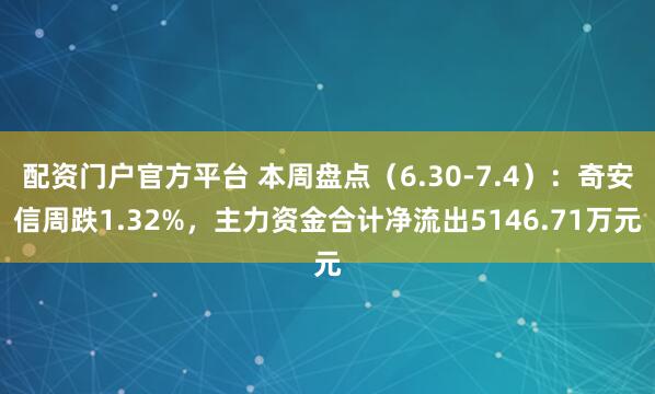 配资门户官方平台 本周盘点（6.30-7.4）：奇安信周跌1.32%，主力资金合计净流出5146.71万元